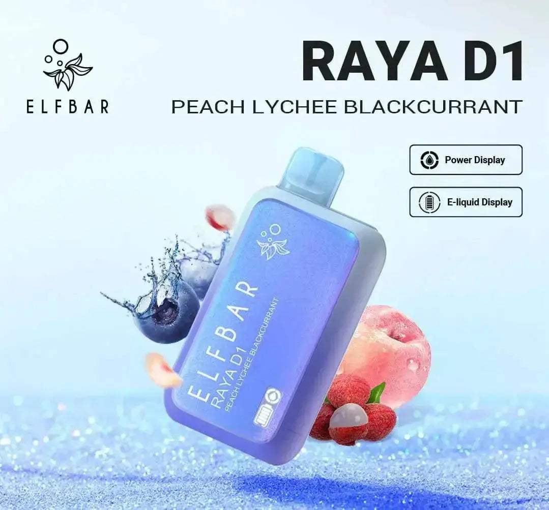 ELF BAR RAYA D1 – Peach Lychee Blackcurrant - Vape Shop Ahmedabad VapeshopAhmedabad