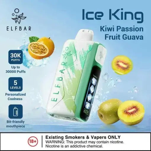 Elf Bar Ice King – Kiwi Passion Fruit Guava – 30K - Vape Shop Ahmedabad VapeshopAhmedabad