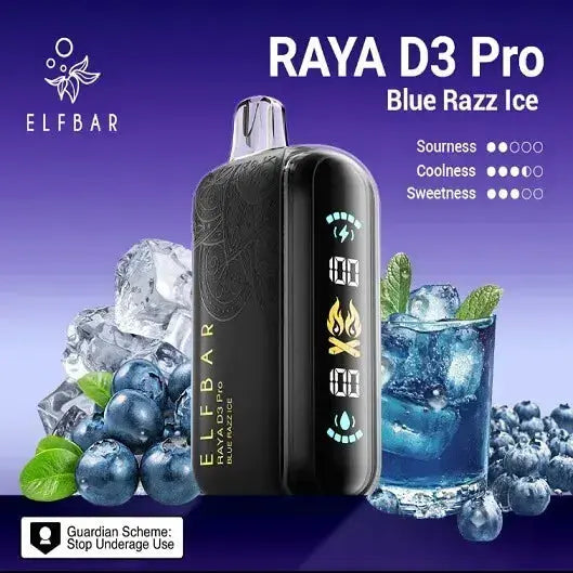 Elf Bar Raya D3 Pro 30K Blue Razz Ice - Vape Shop Ahmedabad VapeshopAhmedabad
